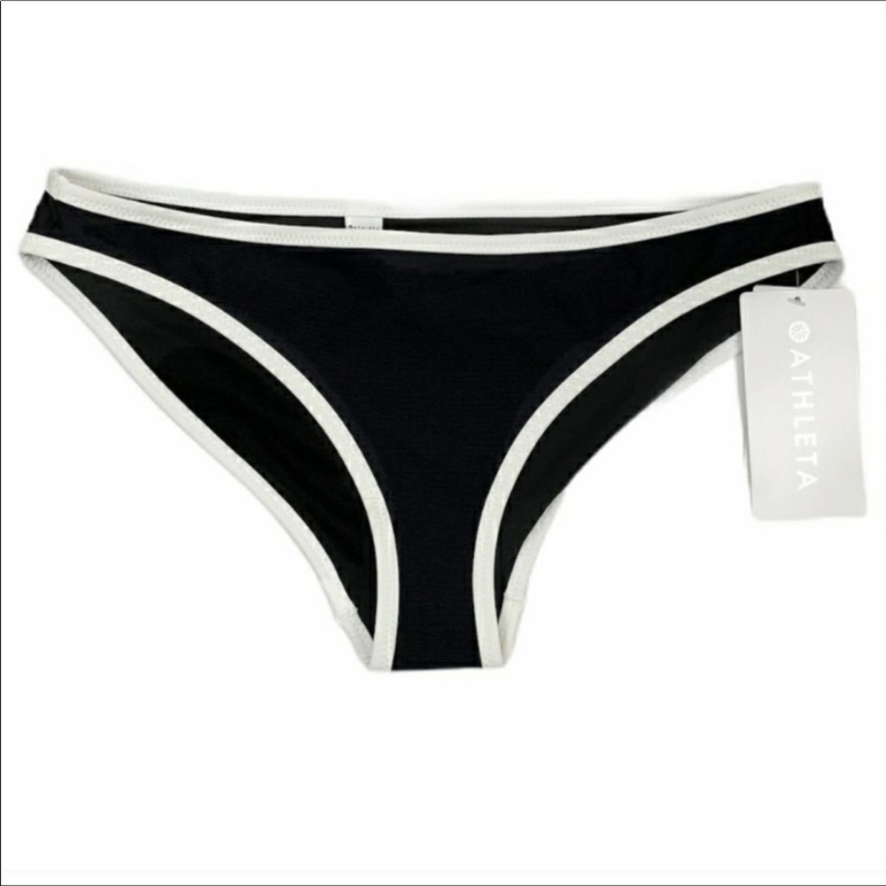 ATHLETA Clean Medium Bound Black and White Bikini Bottom Size Large - Picture 4 of 9